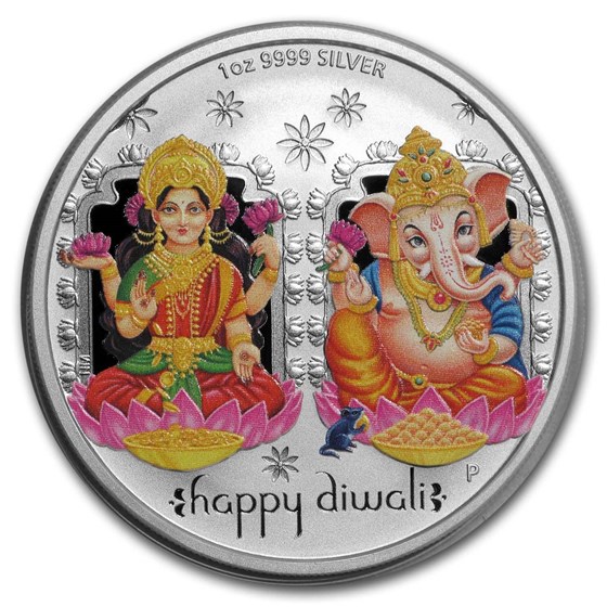 2019 Tuvalu 1 oz Silver $1 Diwali Medallion BU 2019 Tuvalu 1 oz Silver $1 Diwali Medallion BU